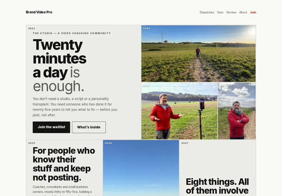 Contact Sheet: a grid of photograph and text tiles with frame numbers